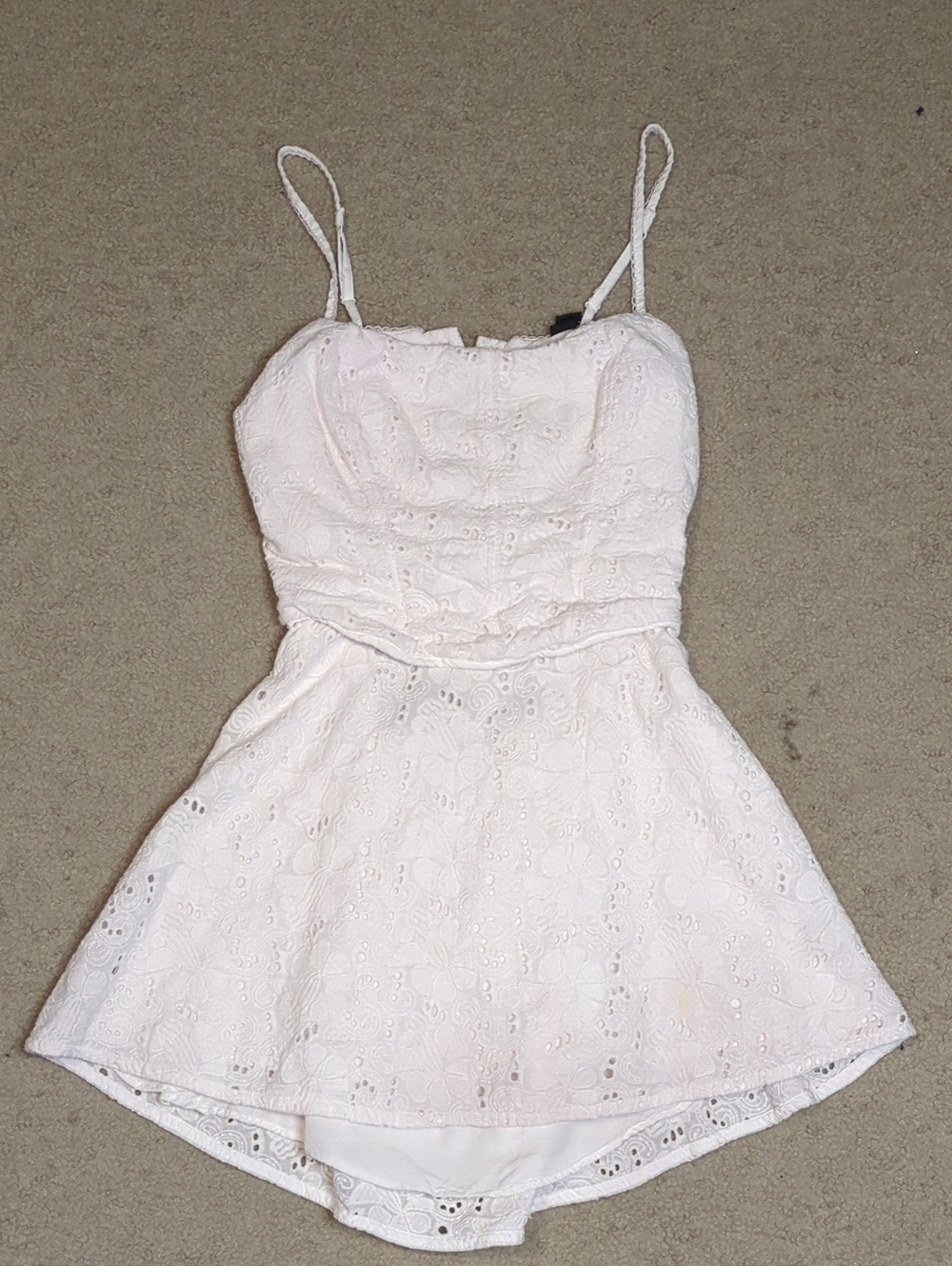 Windsor White Eyelet Mini Dress with Spaghetti Straps